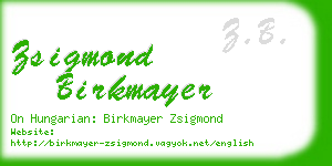 zsigmond birkmayer business card